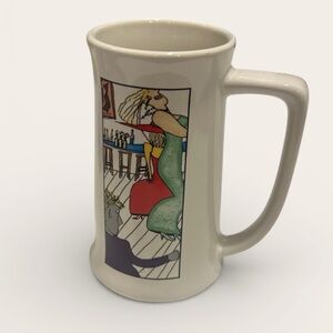 RARE numbered painted art stein Bar Scene by Ron Howard vintage USA collectible